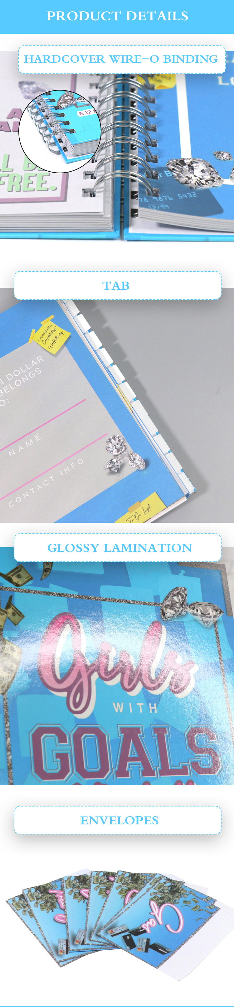 Design Your Own Planner Custom Spiral Notebooks Girls Goal Journal and Planner for Workouts 6