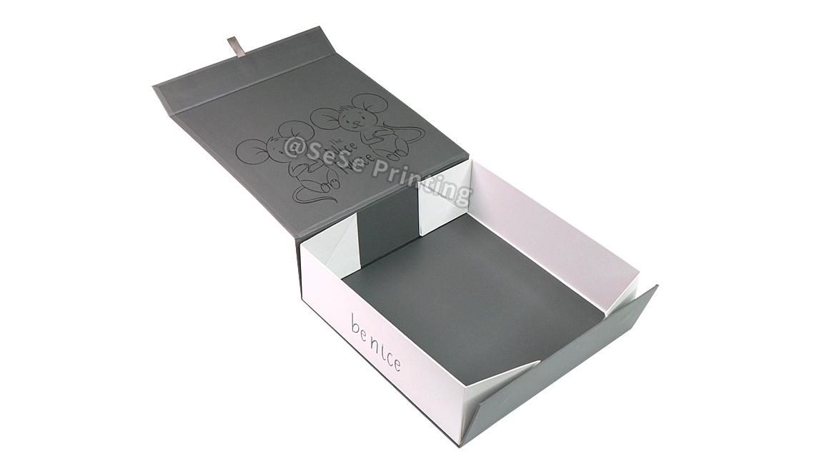 Custom Logo Paper Flat Packing Luxury Magnetic Gift Box Foldable Black Magnetic Gift Box 1