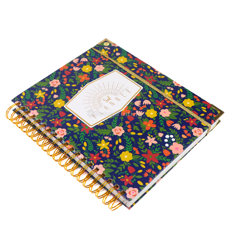 Personalized Custom Printed Spiral Wire 12 Month Daily Weekly Printing Made Hardcover Notebook Custom Planner Journal 6