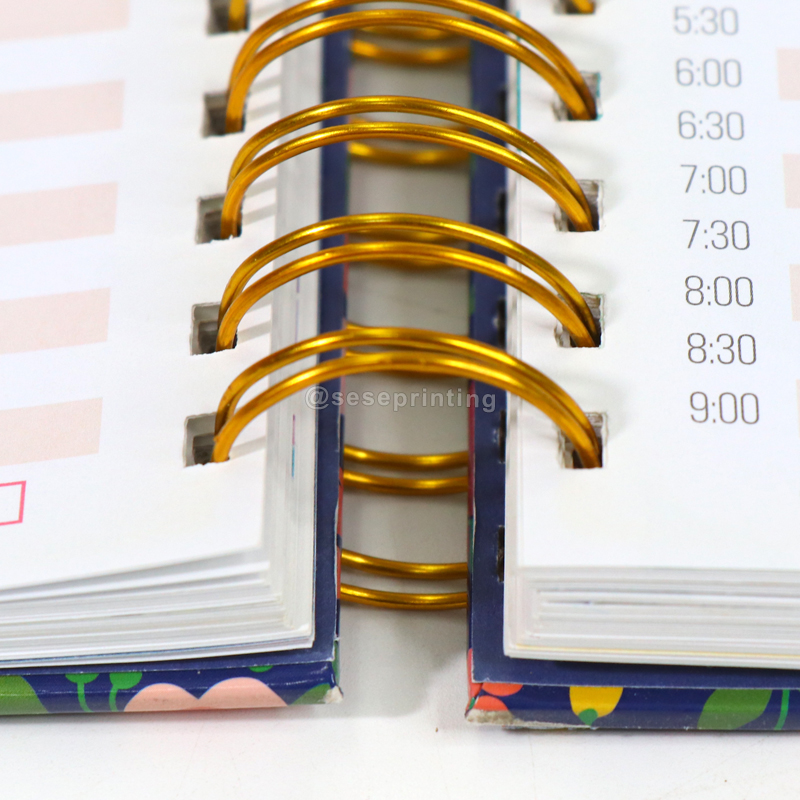 Personalized Custom Printed Spiral Wire 12 Month Daily Weekly Printing Made Hardcover Notebook Custom Planner Journal 8