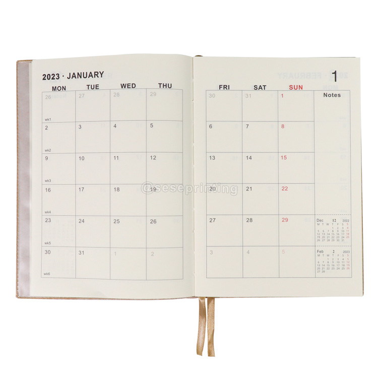 Factory Custom Logo Notepads Pu Leather Diary Journal Softcover Agenda Planner Notebook 8