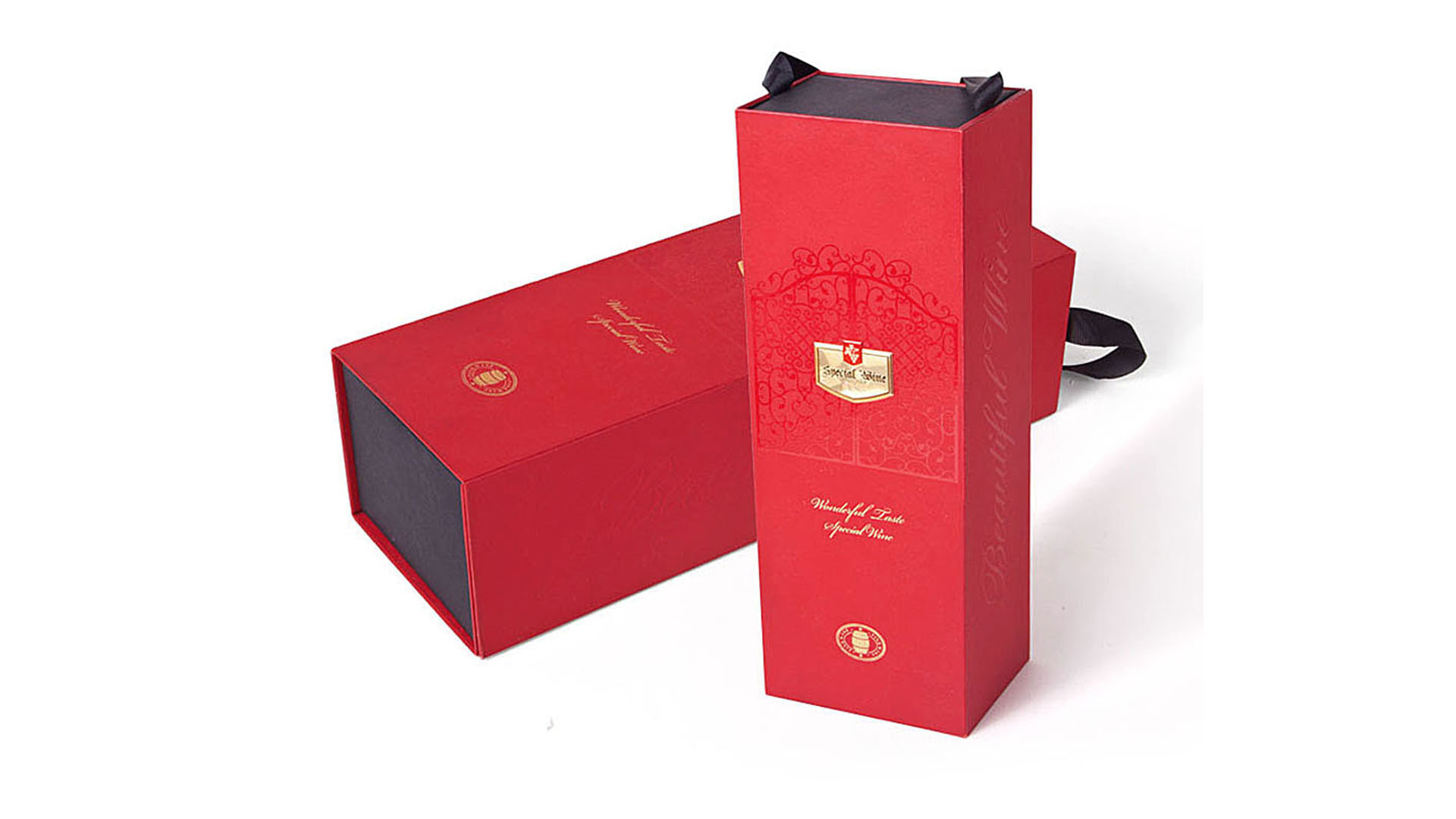Custom Made Luxury Matt Rigid Cardboard Liquor Set Packaging Boxes Champagne Whisky Red Wine Bottles Glass Paper Gift Bo 6