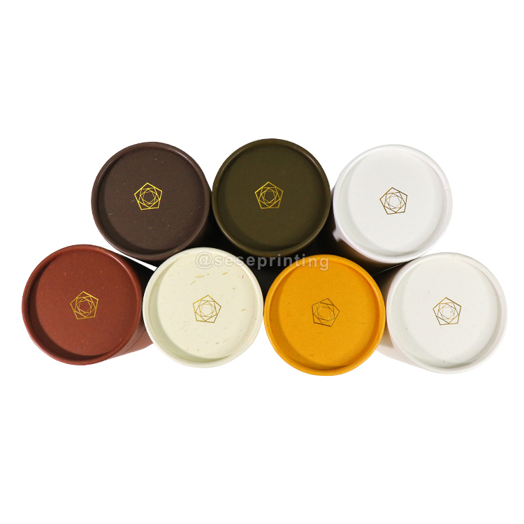 Luxury Cylinder Paperboard Tea Tube Packaging Paper Cosmetic Canister Cylinder Packaging Box 8