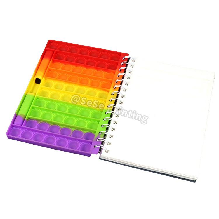 Pop It Notebook Silicone Cover Notepad Custom Spiral Notebook 7