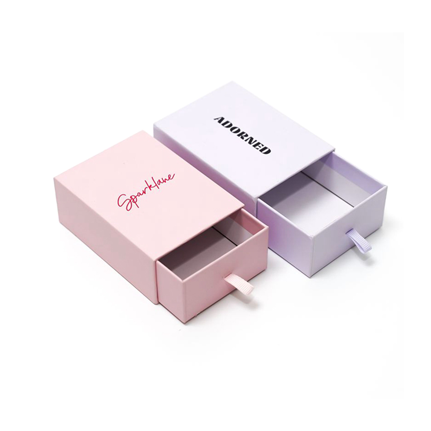 Eco Friendly Custom Logo Printed Hard Rigid Recycle Style Cardboard Jewelry Packaging Sliding Gift Paper Drawer Box 8
