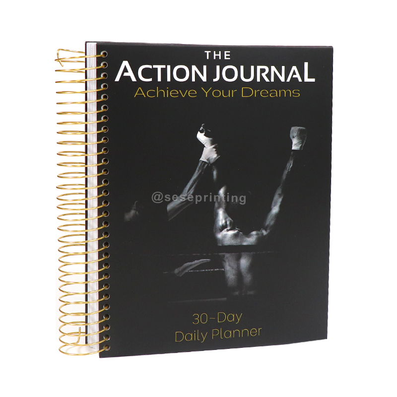 Custom Spiral Hardcover Notebooks Daily Planner 2023 Printing Private Label Action Journal 6