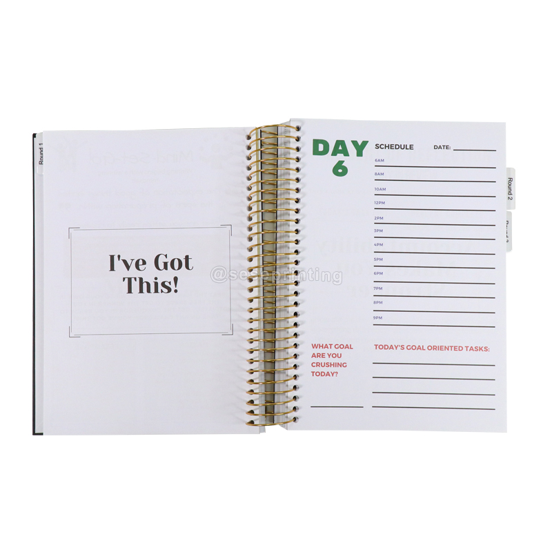 Custom Spiral Hardcover Notebooks Daily Planner 2023 Printing Private Label Action Journal 7