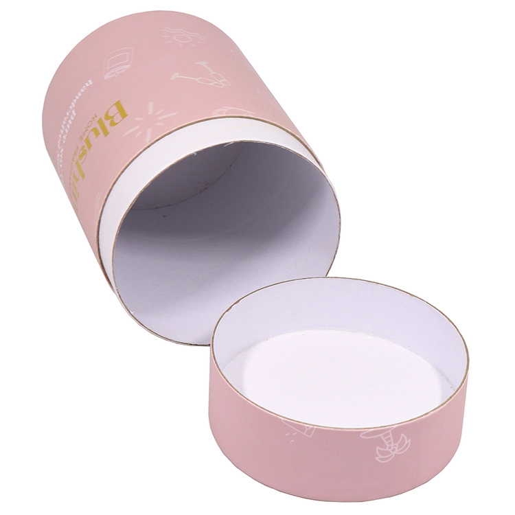 Custom Luxury Pink Tube Cylinder Cardboard Paper Box Tube Packaging For Candles 1