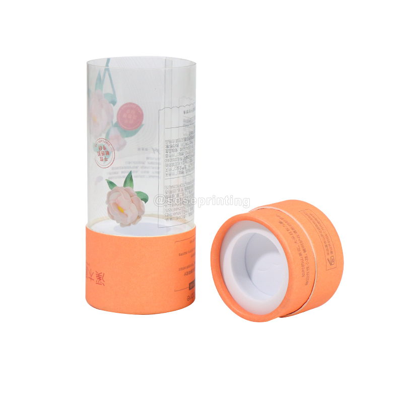 Custom Round Cylinder Gift Box Cardboard Cosmetic Transparent Tube Box Packaging 7