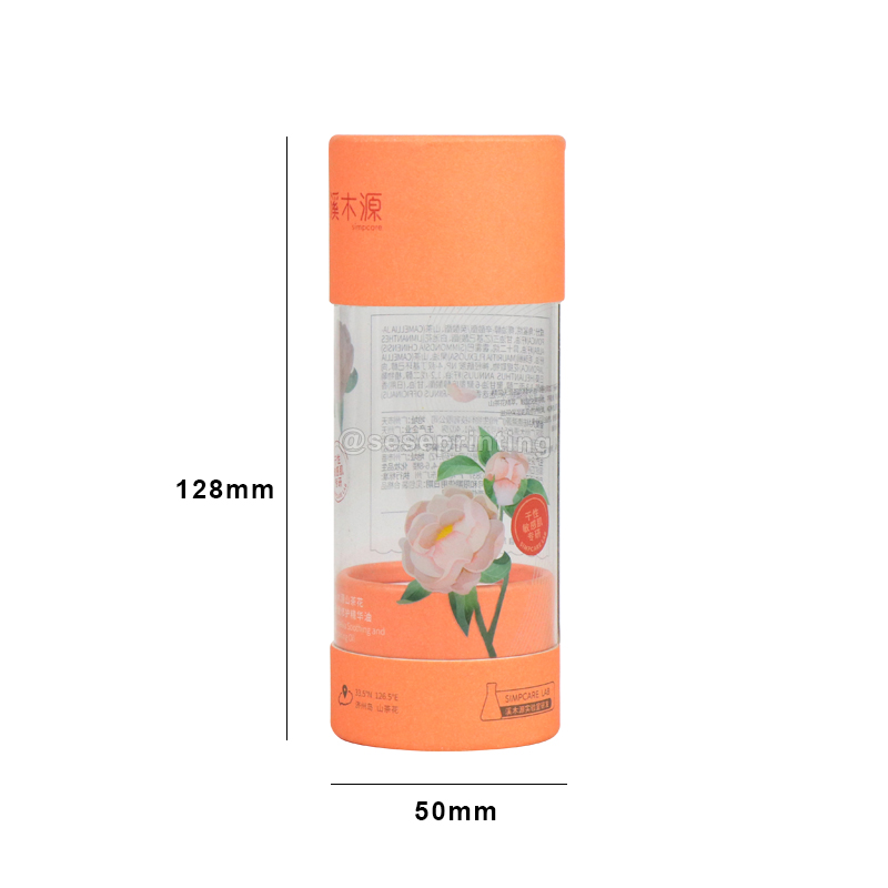 Custom Round Cylinder Gift Box Cardboard Cosmetic Transparent Tube Box Packaging 6
