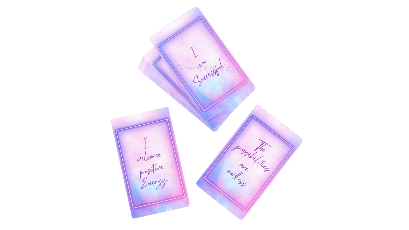 Custom Gold Foil Logo Positive Self Motivational Affirmation Card 1