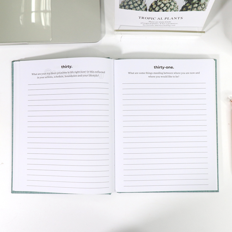 Custom Undated Planner Linen Hardcover Notebook Fabric Journal 7