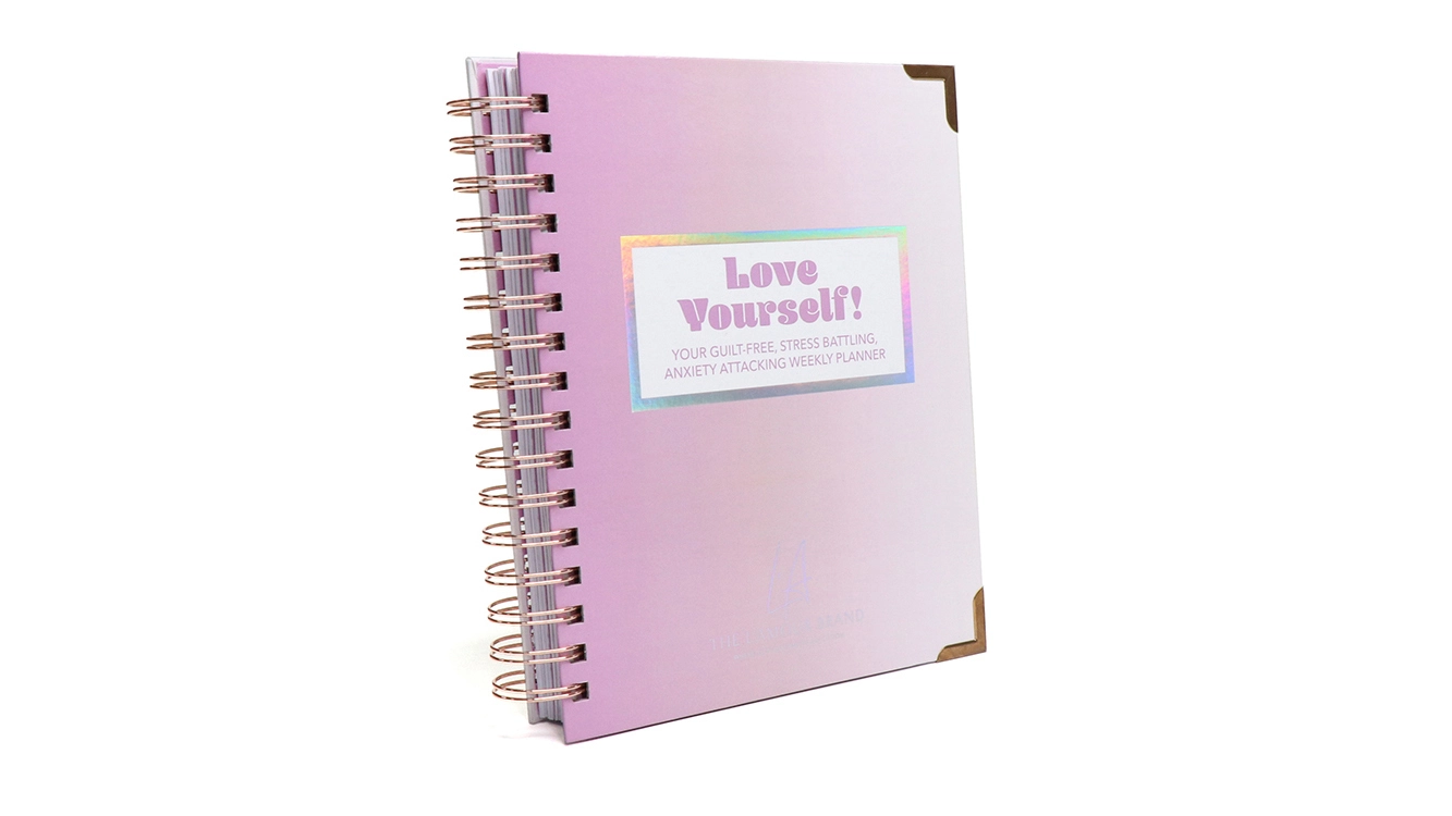 Custom Laser Logo Spiral Self Love Journal Printed Weekly Planner 1