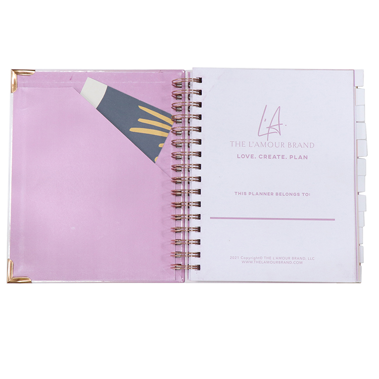 Custom Laser Logo Spiral Self Love Journal Printed Weekly Planner 7