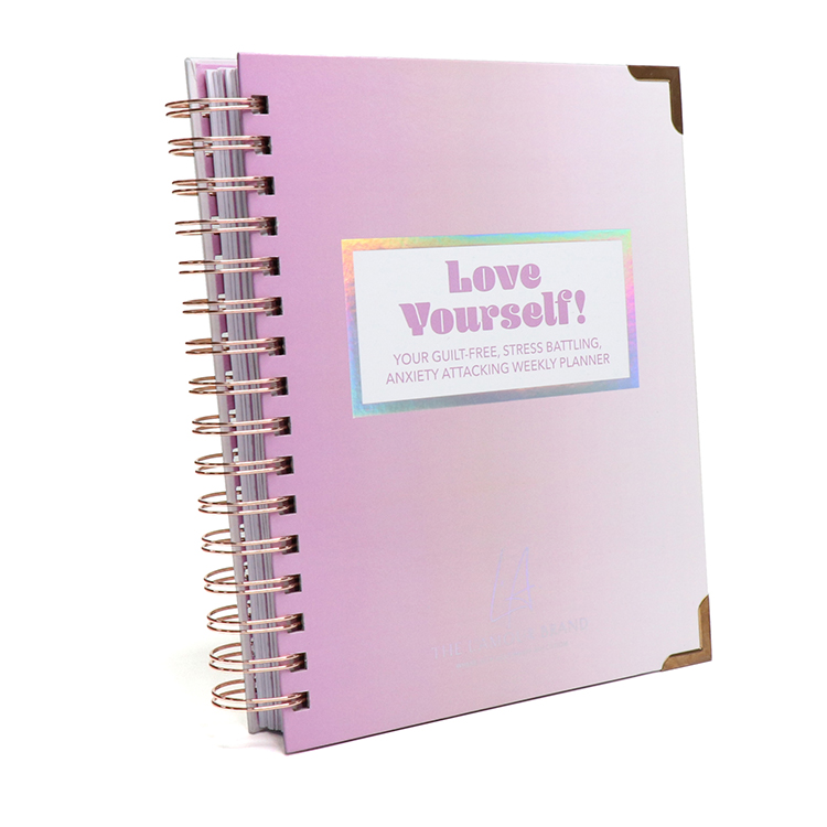 Custom Laser Logo Spiral Self Love Journal Printed Weekly Planner 6