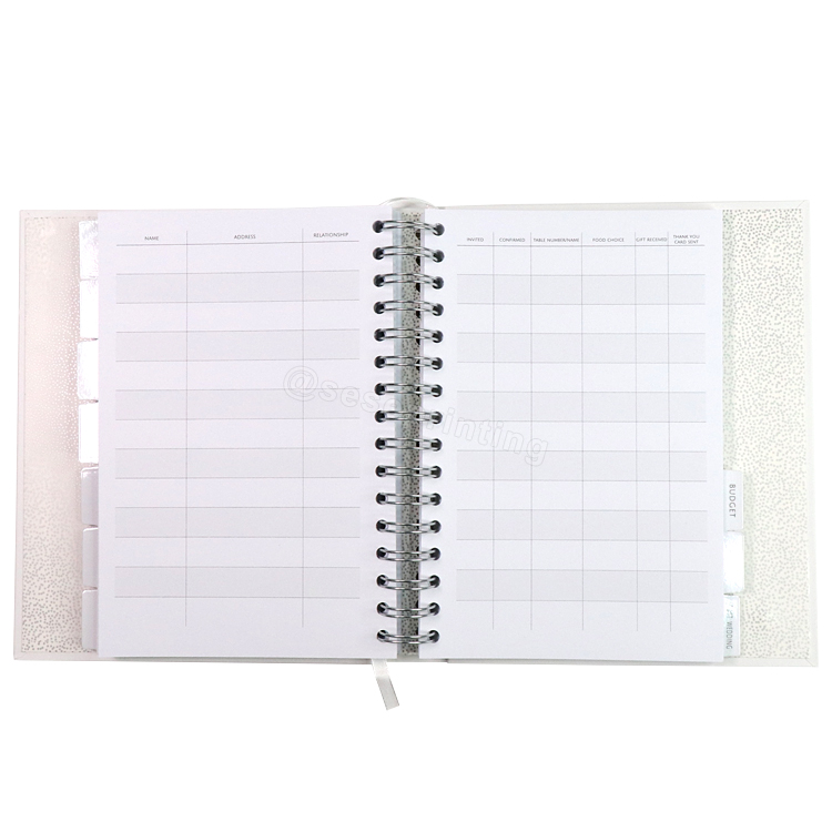 Quality Custom Spiral A5 Organizer Journal Wedding Planner Book for The Bride | SeSe Printing 8