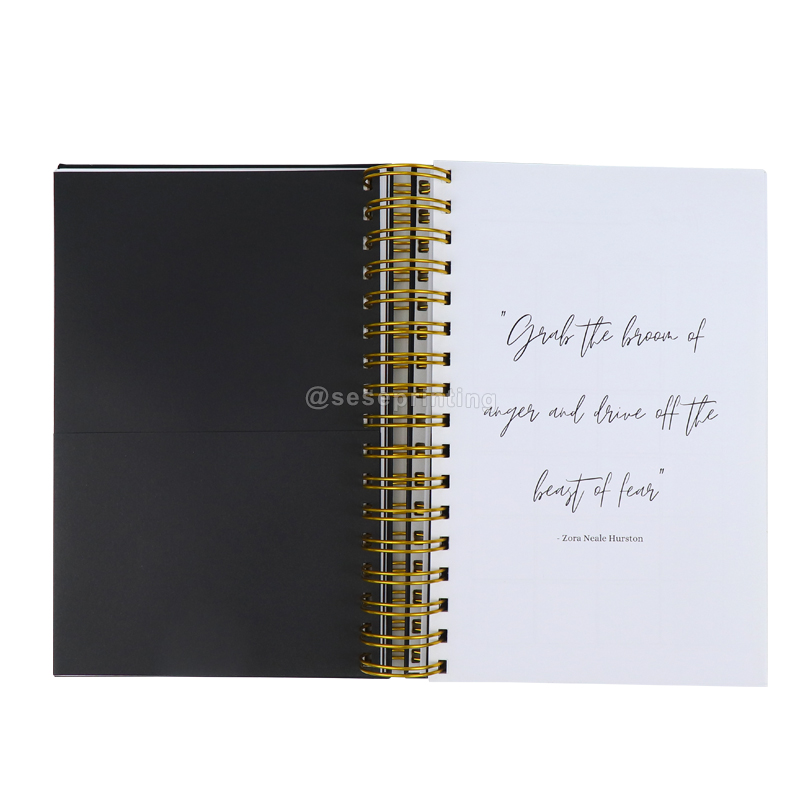 Custom Hardcover Wire Spiral Binding Planner Organizer Daily Weekly Reading Journal Notebook 7