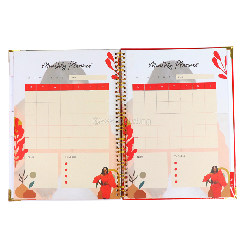 OEM Personalized Spiral Weekly Monthly Planner Daily Journal Notebook | SeSe Printing 7