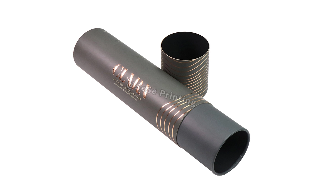 Gold Foil Logo Paper Tube Box for Wig Packaging 1