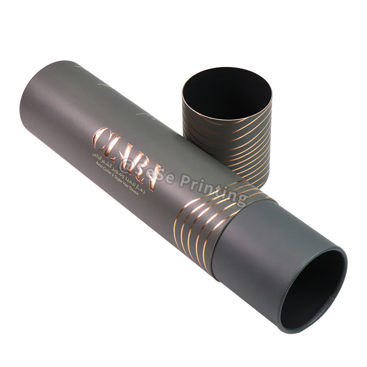 Gold Foil Logo Paper Tube Box for Wig Packaging 6