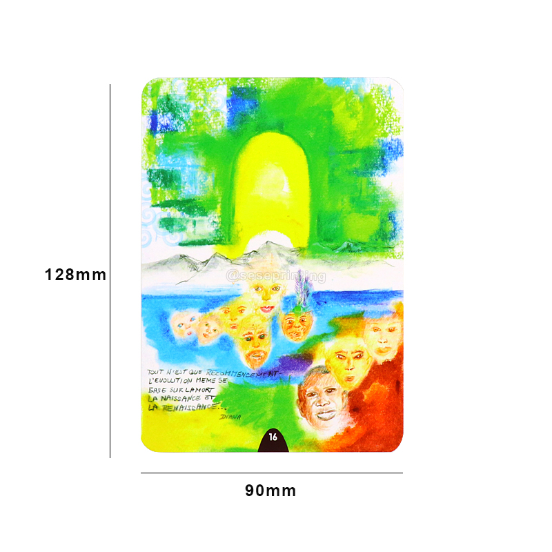 Printing Gold Edge Card Game Affirmation Cards with Book Instruction 7