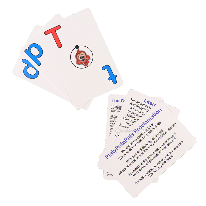 Kids Early Learning Alphabet Cards Custom Printed Flash Cards 8