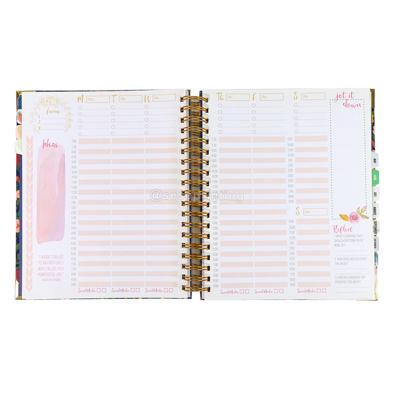 Custom Daily Planner Journal Wirebound Organizer Planner Notebook 7