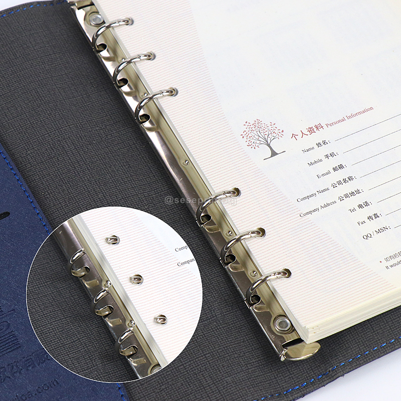 Custom Smart Wireless Charging Binder Planner Leather Notebook Diary 8