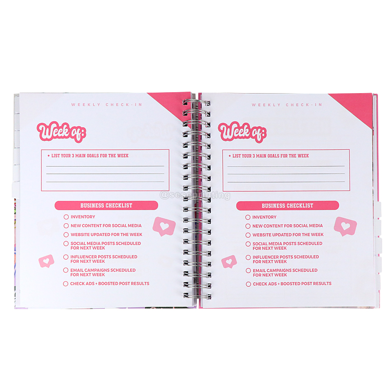 Custom Hardcover Weekly Planner Business Notebook Dateless Planner 7