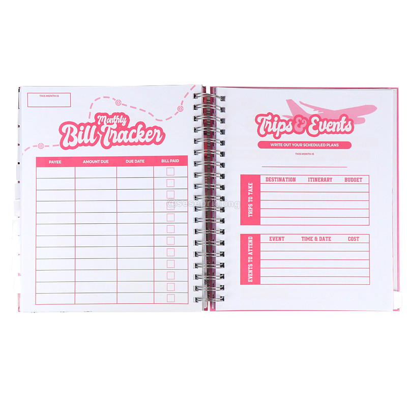 Custom Financial Planner Spiral Monthly Bill Tracker Goal Planner for Girl 7