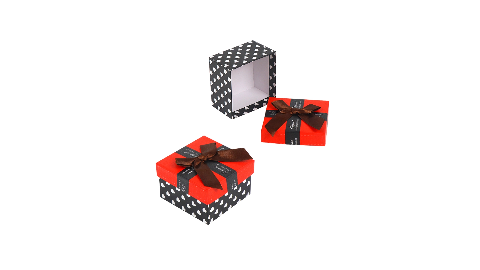 Custom Logo Rigid Cardboard Box Jewelry Packaging Gift Box with Ribbon 1