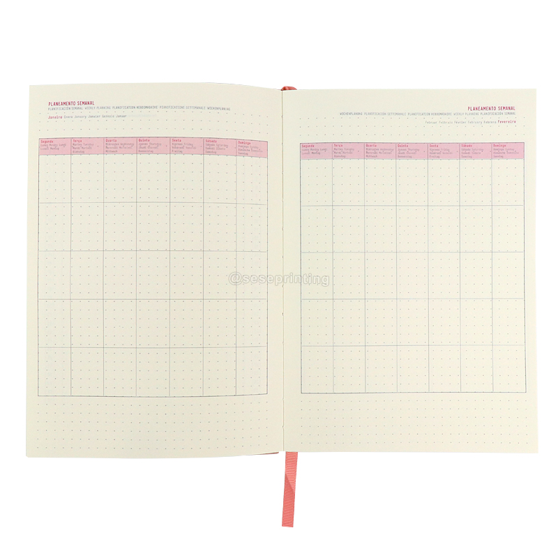 A5 Undated Diary 2023 Custom Logo Leather Journal Book Printing 7