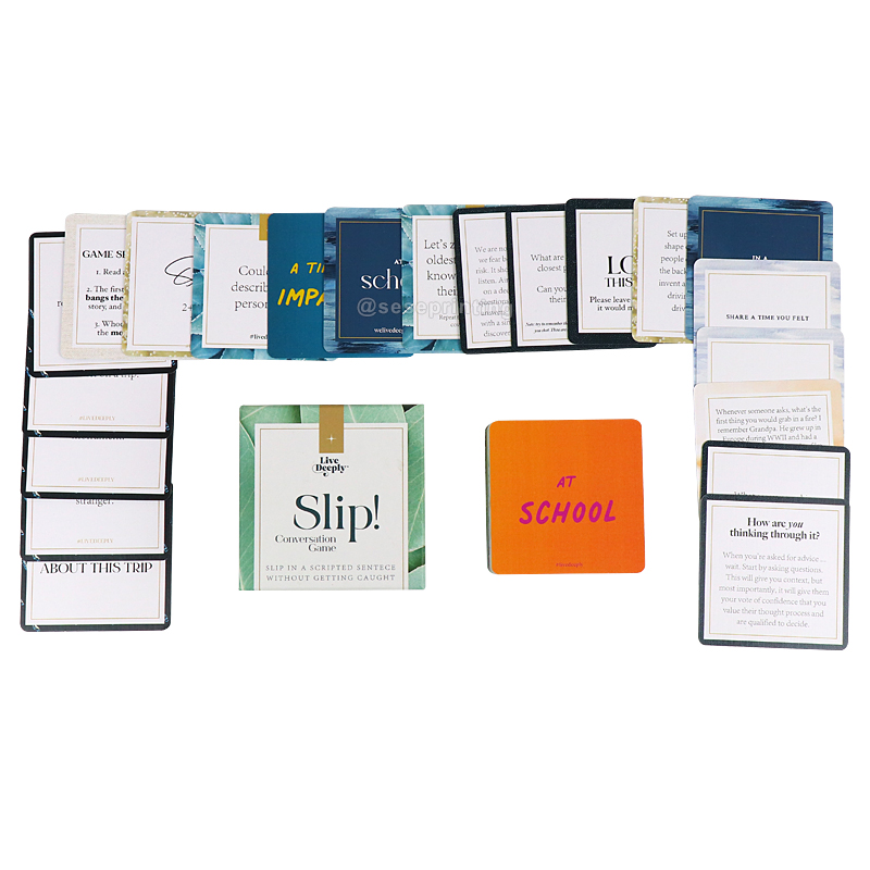 Custom Logo Design Family Conversation Question Card Game Printing 6