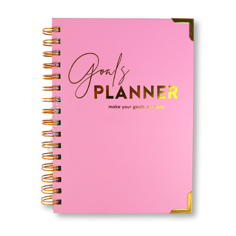 Custom Printing Journal Notebook A5 Pink Goal Planner Agenda 8