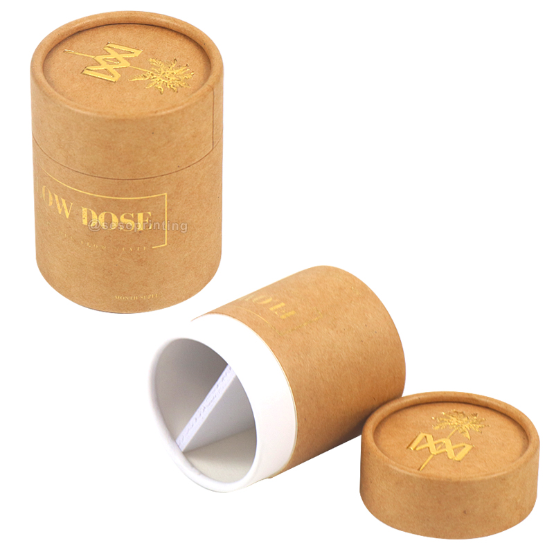 Custom Printed Paper Cylinder Box Packaging Tube Box with Lid 6