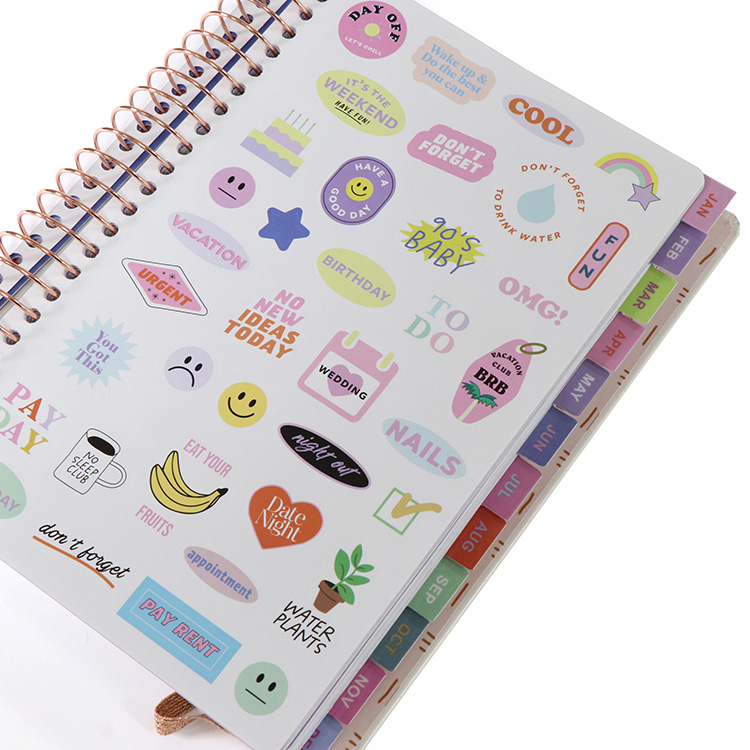 Custom Monthly Agenda Planner Printing Spiral Notebook Journal 8