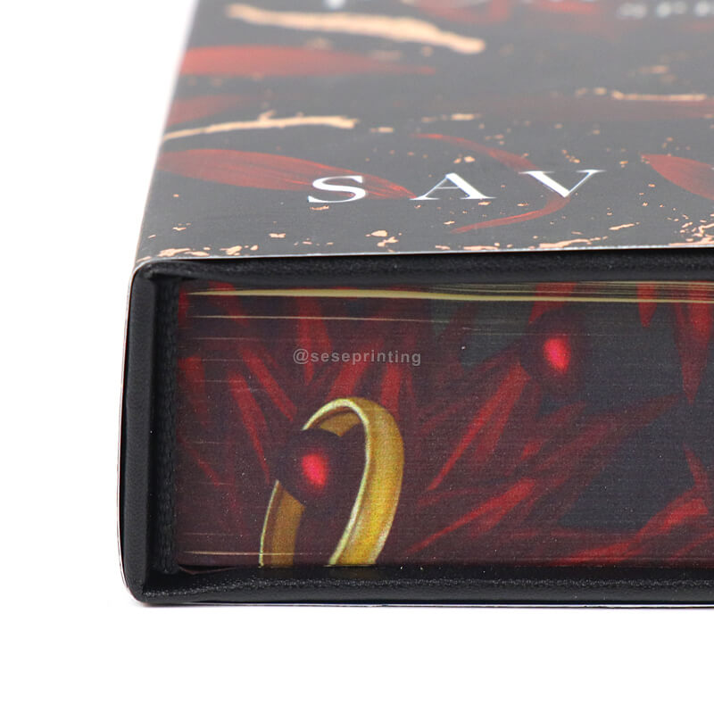 Luxury Foiled Hardcover Sprayed Edges Book Printing with Slipcase 11