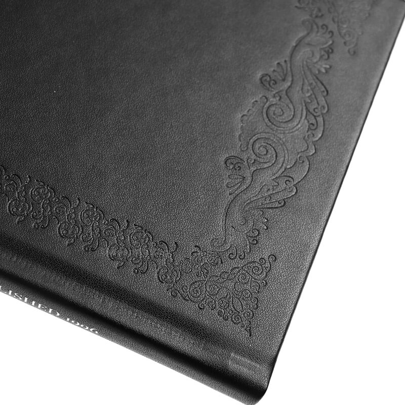 Debossed Cover Hardcover Book Printed with Silver Sprayed Edges 9