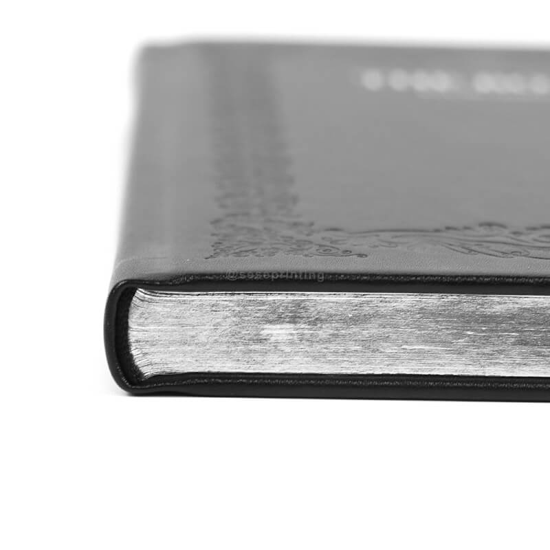 Debossed Cover Hardcover Book Printed with Silver Sprayed Edges 11
