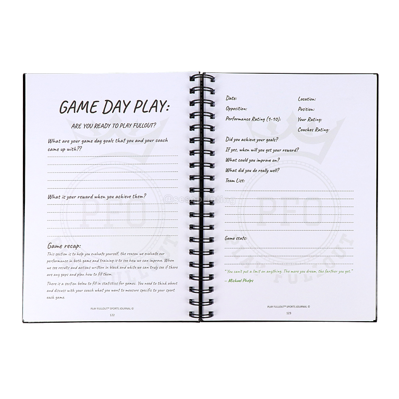 Print Custom A5 Hardcover Sport Journal Workout Fitness Journal 7