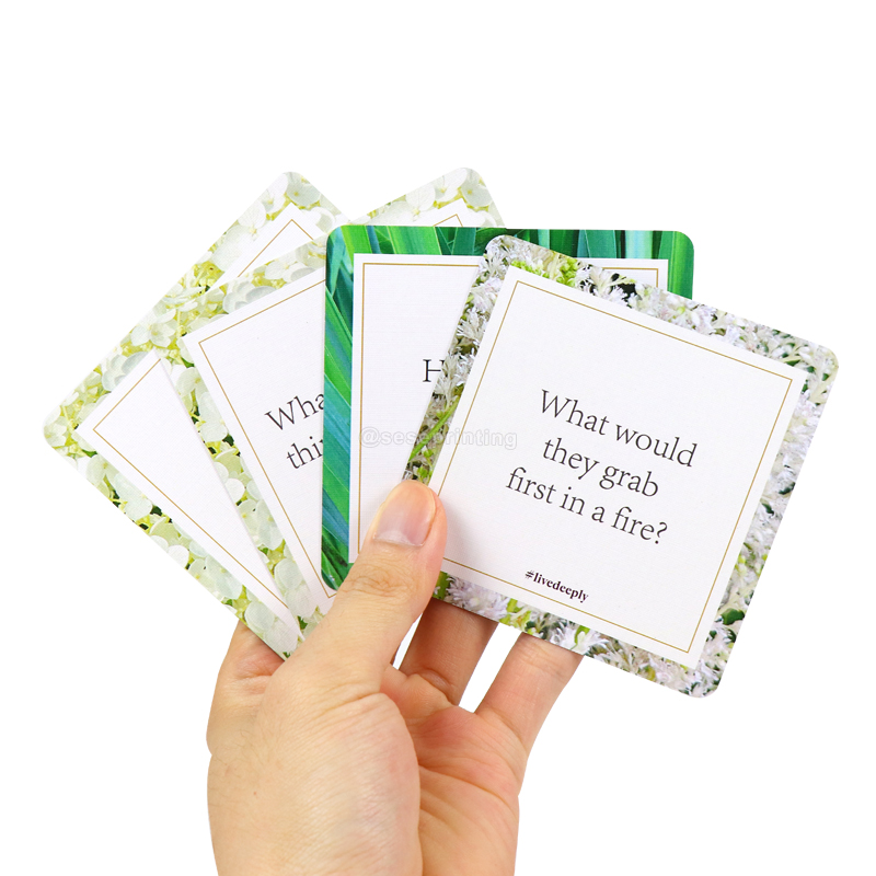 Custom Square Card Games Conversation Question Cards Manufacturer 8