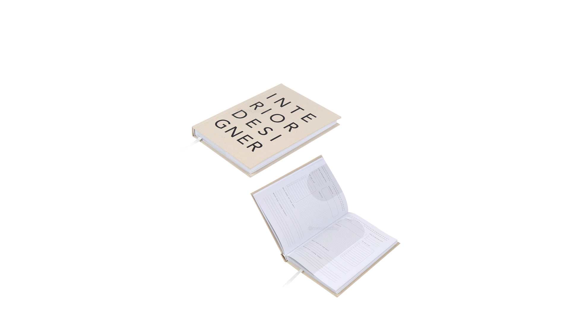 Custom Black Foil Logo Linen Notebook Hardcover Journal Planner 1