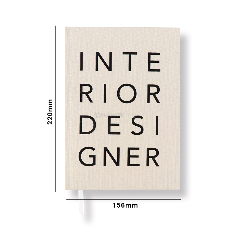 Custom Black Foil Logo Linen Notebook Hardcover Journal Planner 7