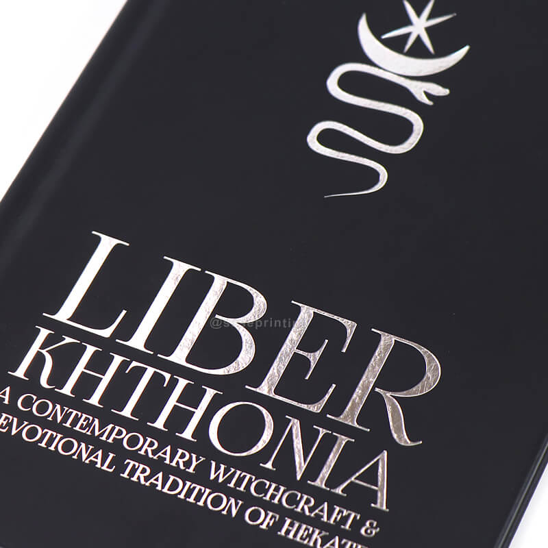 Silver Foil on Leather Cover Hardback Book Printing Sprayed Edges 8