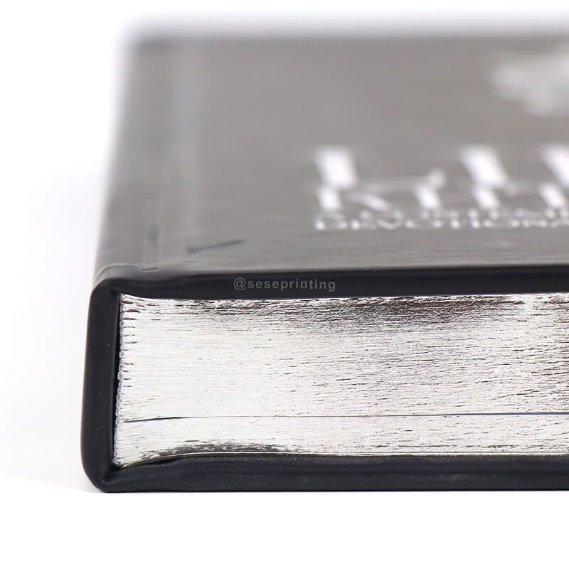 Silver Foil on Leather Cover Hardback Book Printing Sprayed Edges 11