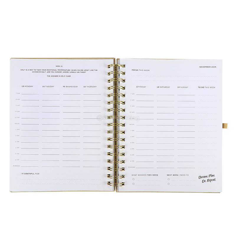 Custom Spiral Planner Fabric Cloth Cover Notebook Journal Printed 7