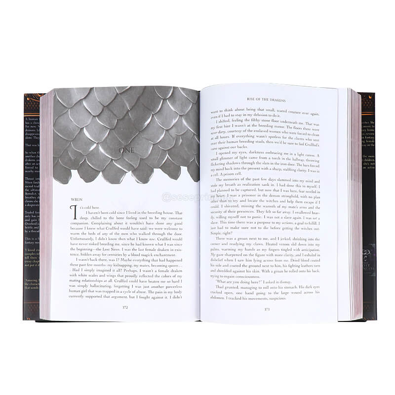 Gold Foil Stamped Cloth Cover Hardcover Book Printed Sprayed Edges 7