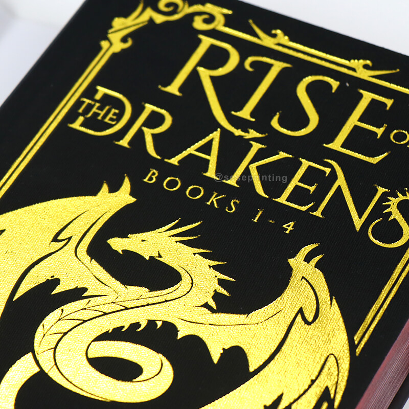 Gold Foil Stamped Cloth Cover Hardcover Book Printed Sprayed Edges 9