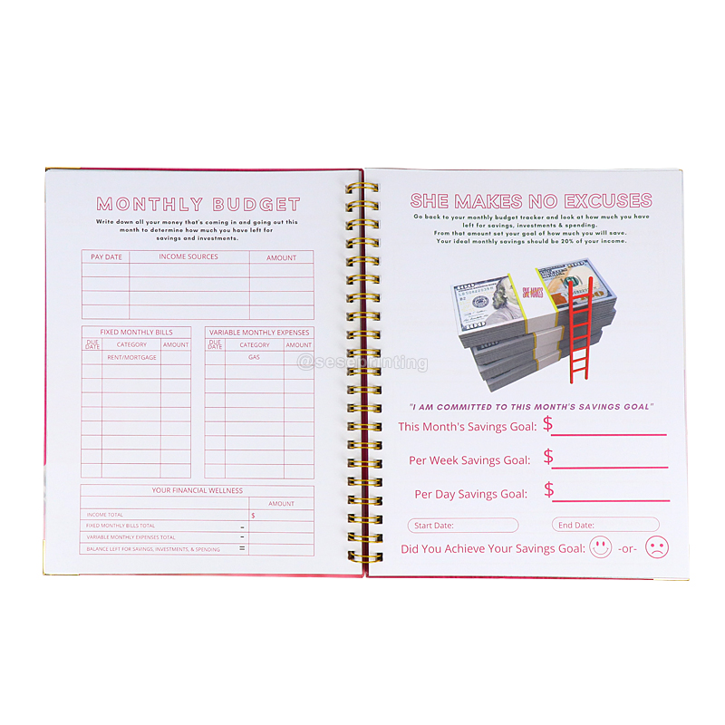 Custom Journal Spiral Manifest Planner Printing Budget Planner 7