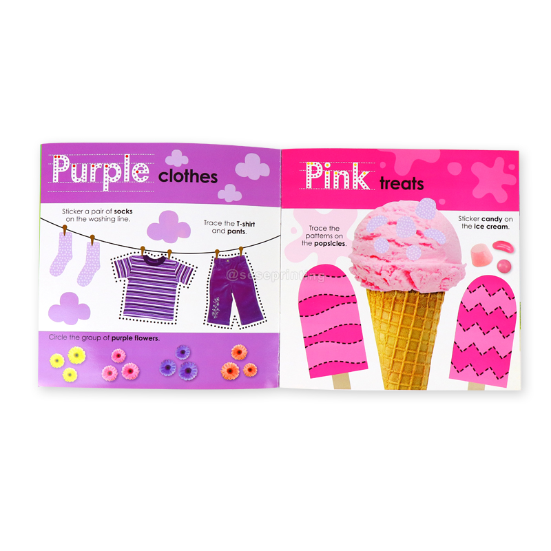 Custom Soft Cover Coloring Book for Kids Printing Sticker Book 7